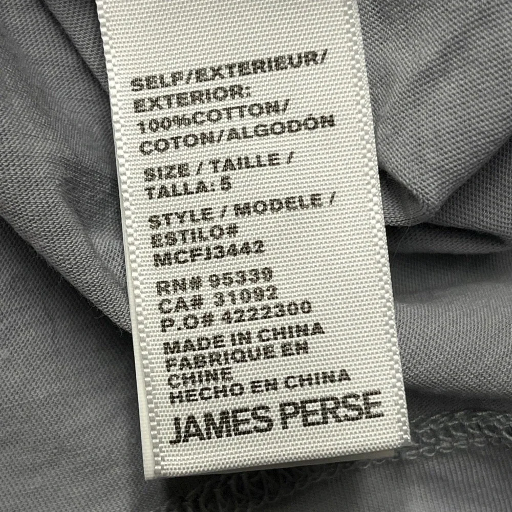 James Perse Clean Finish Jersey Men Gray Cotton Long Sleeve Button Shirt 5 95330